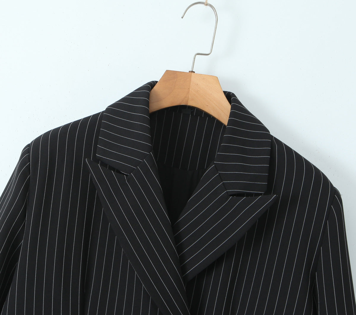 Formal Day - Bossy Style Pinstripe Blazer Pant Set