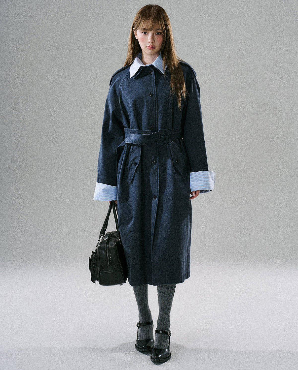 Detachable Rose-Fenced Girl's Trench Coat