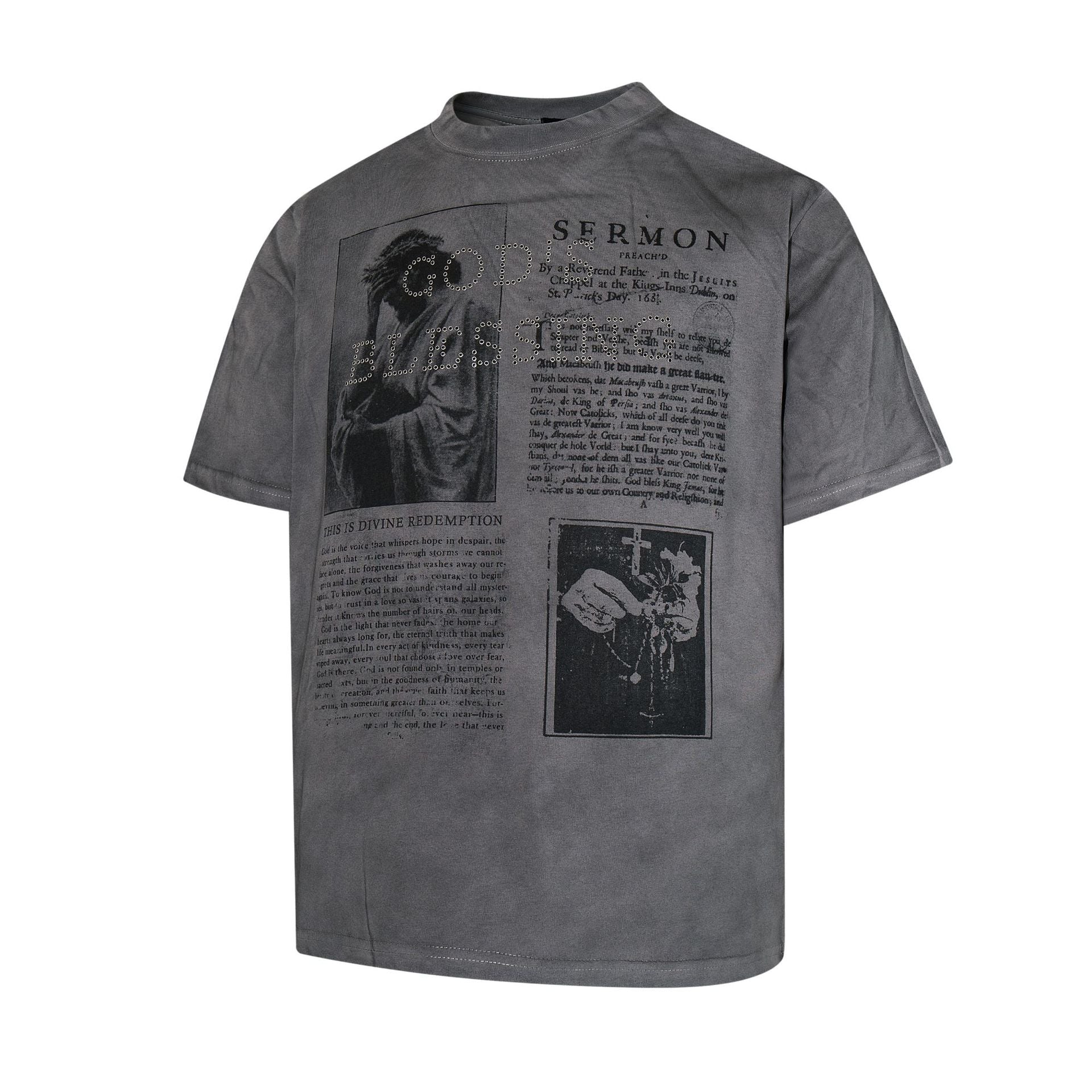 Portrait Letter Print Short Sleeve T-Shirt