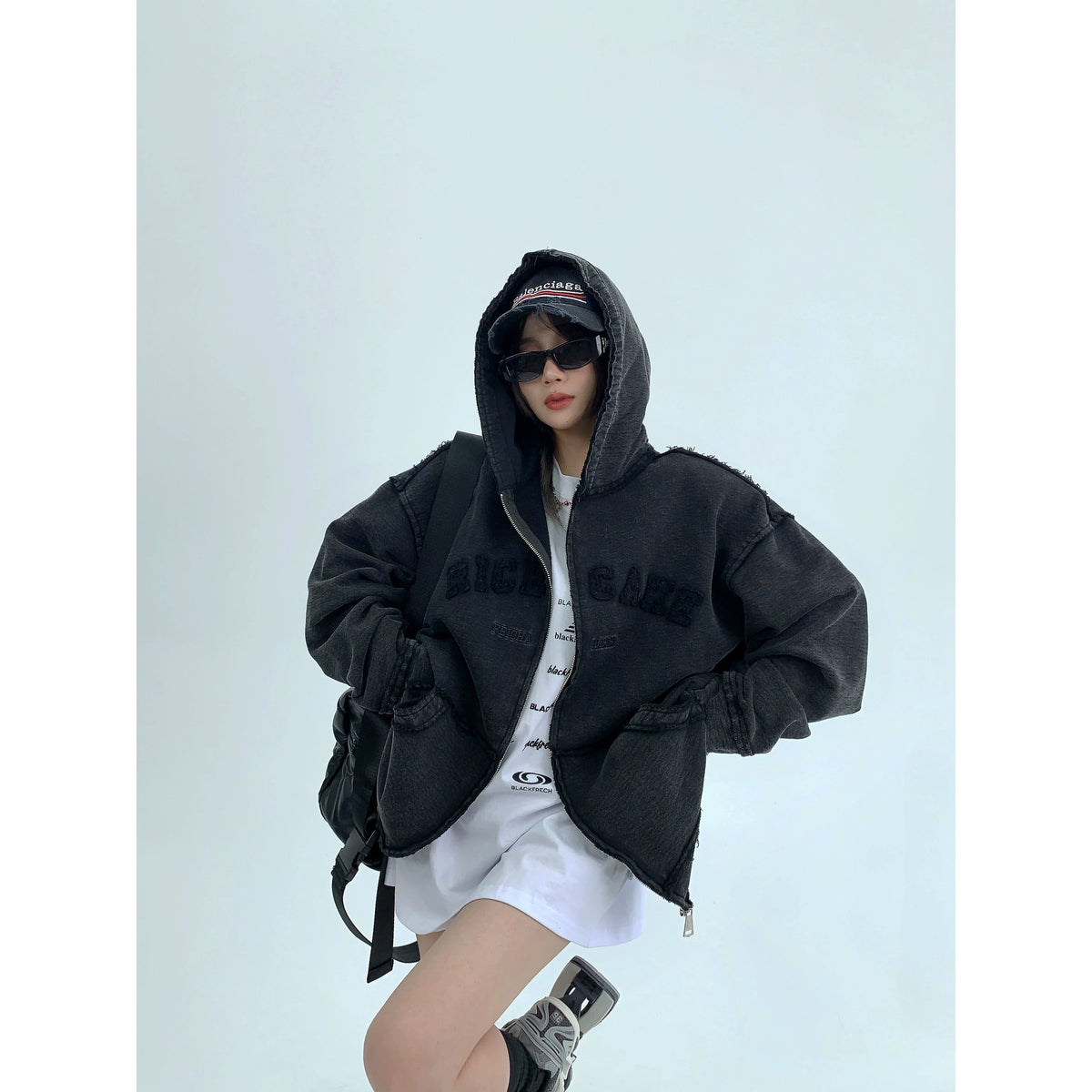 Damage Heavyweight Oversize Zipper Hoodie