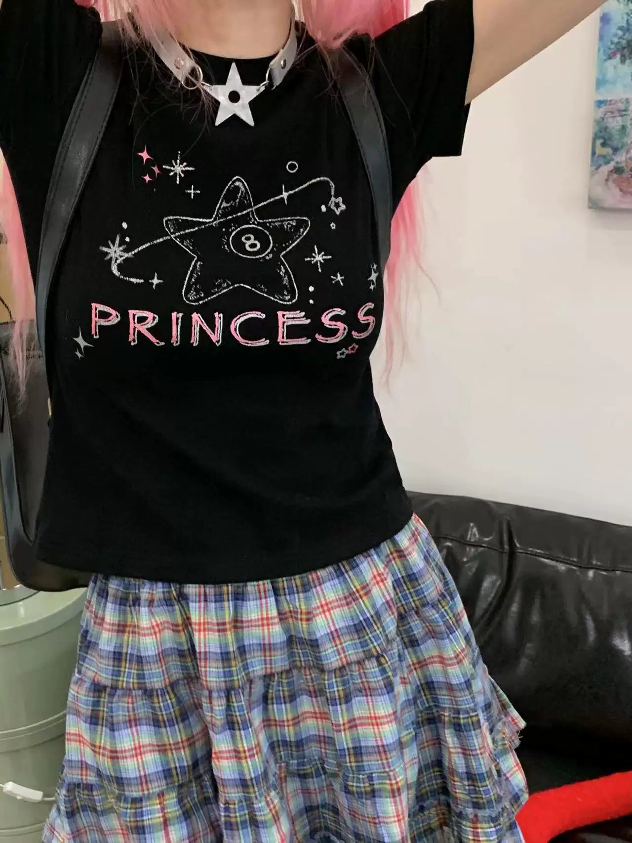 Rhinestone Graphic Print Short Sleeve T-Shirt