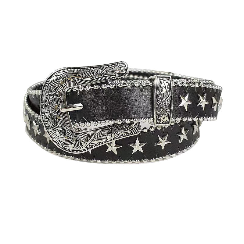 Tie-Strap Double-Waist Wide Leg Denim Jeans & Belt