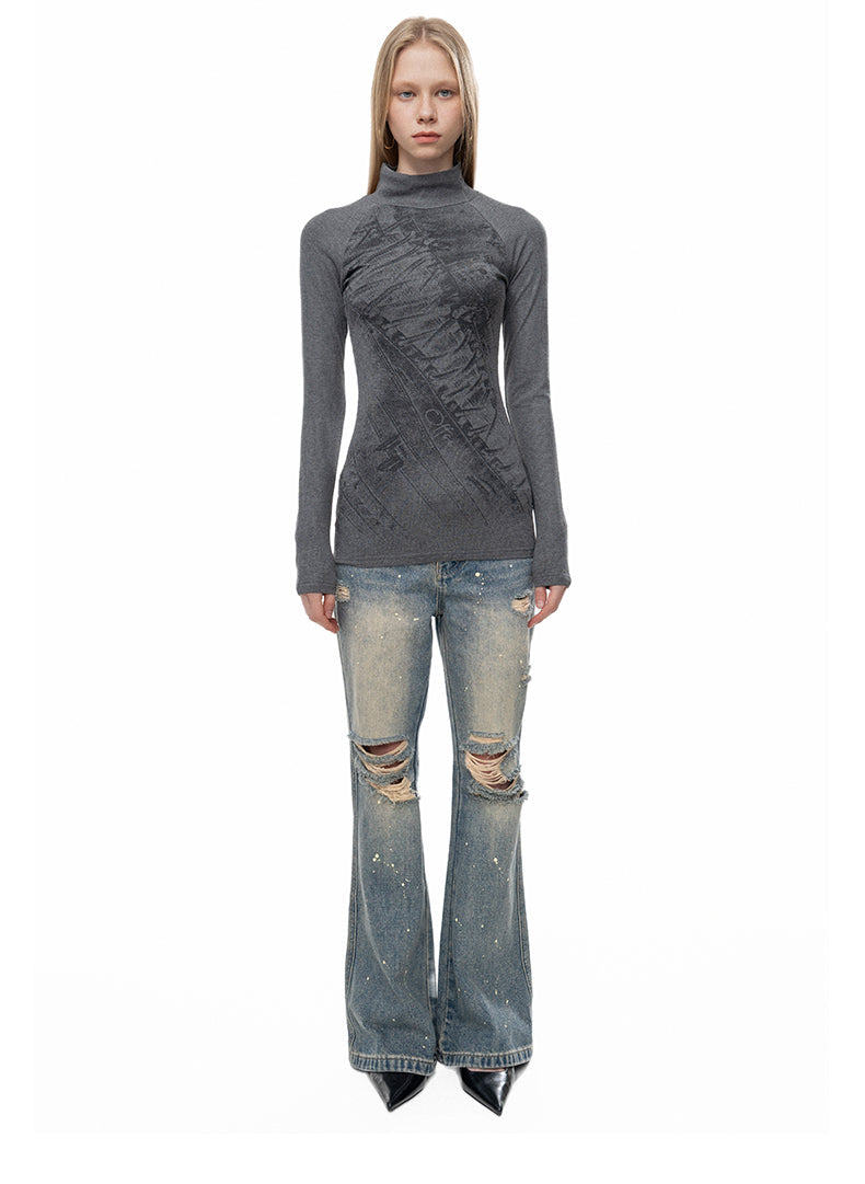 Strings Printed Long-Sleeved T-shirts
