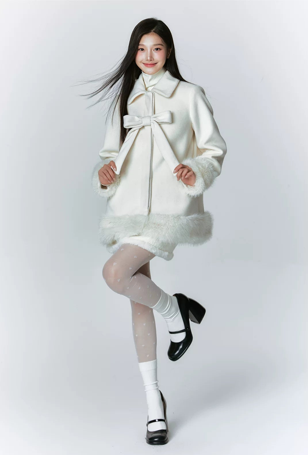 White Bow-Tie Tweed Jacket