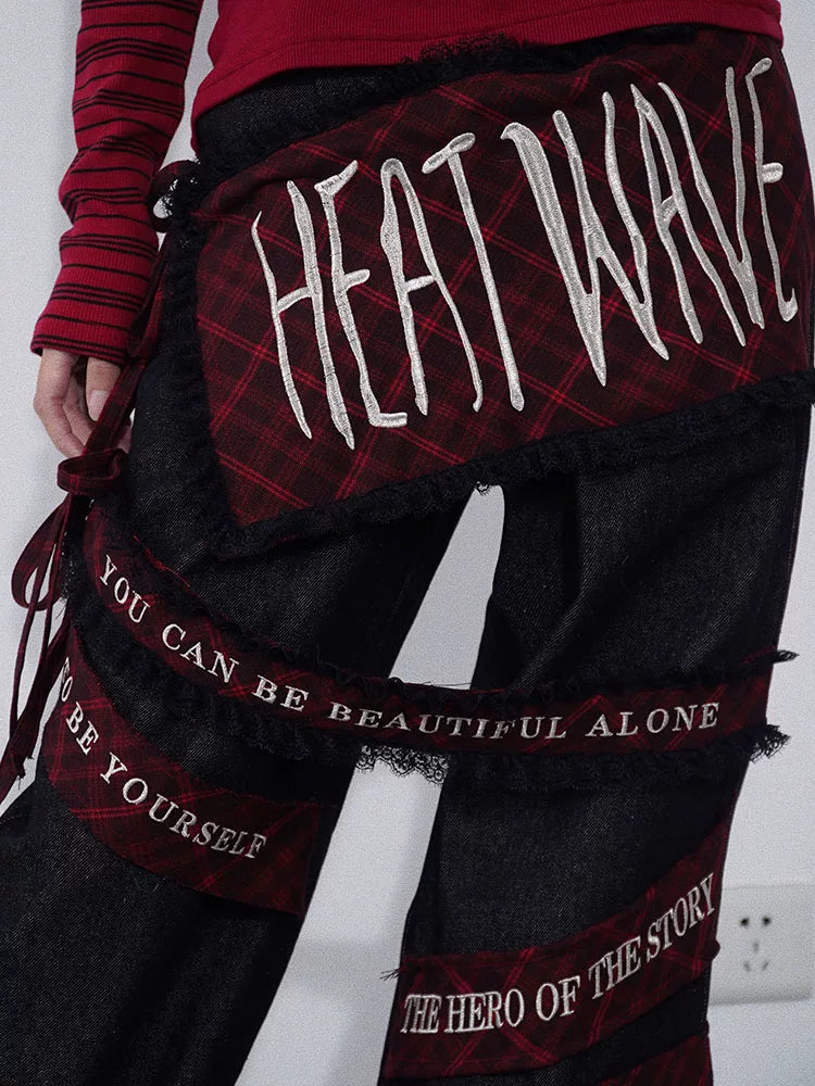 Embroidery Patchwork Multi-Pocket Cargo Pants