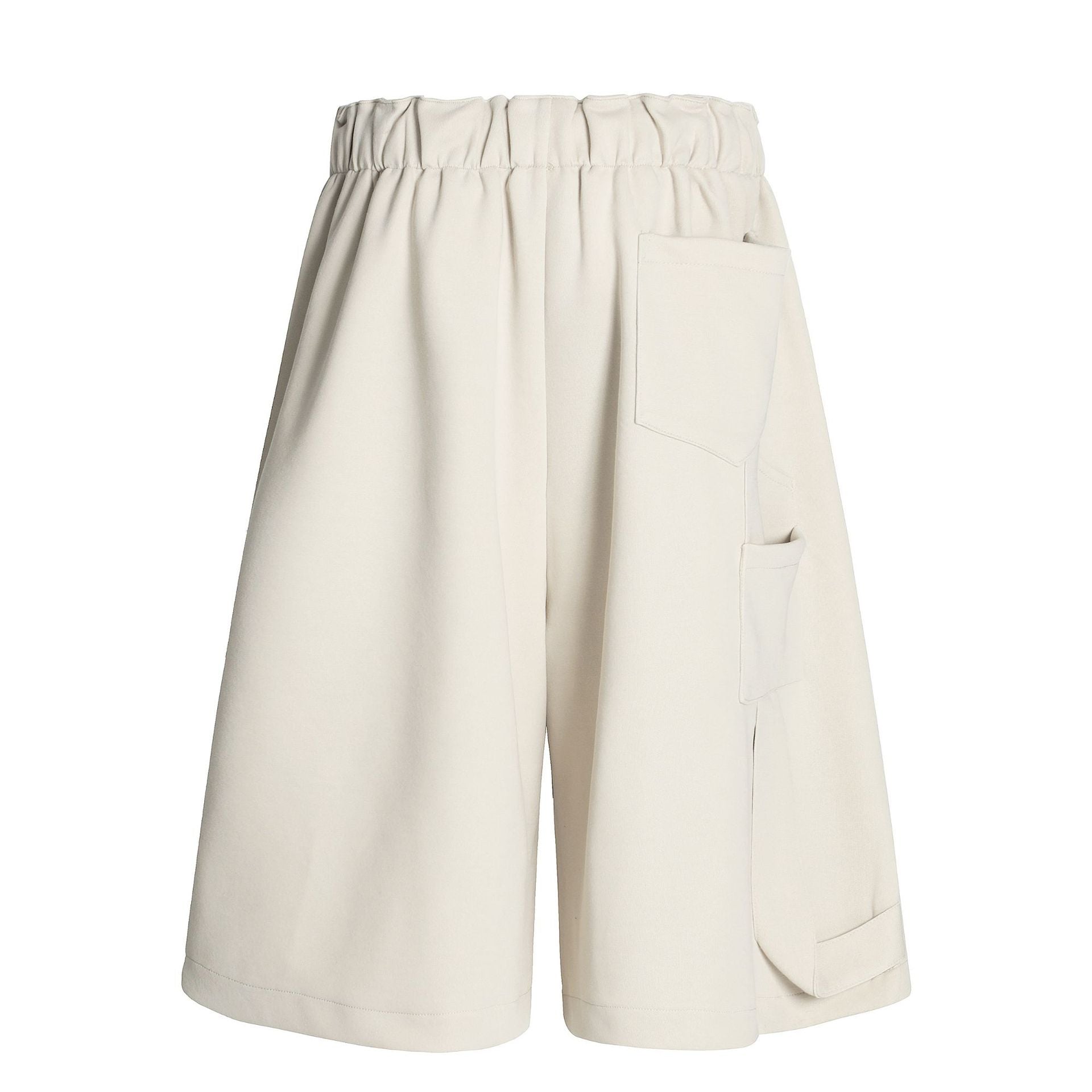 Pleats Panel Wide Leg Half Sweatpants