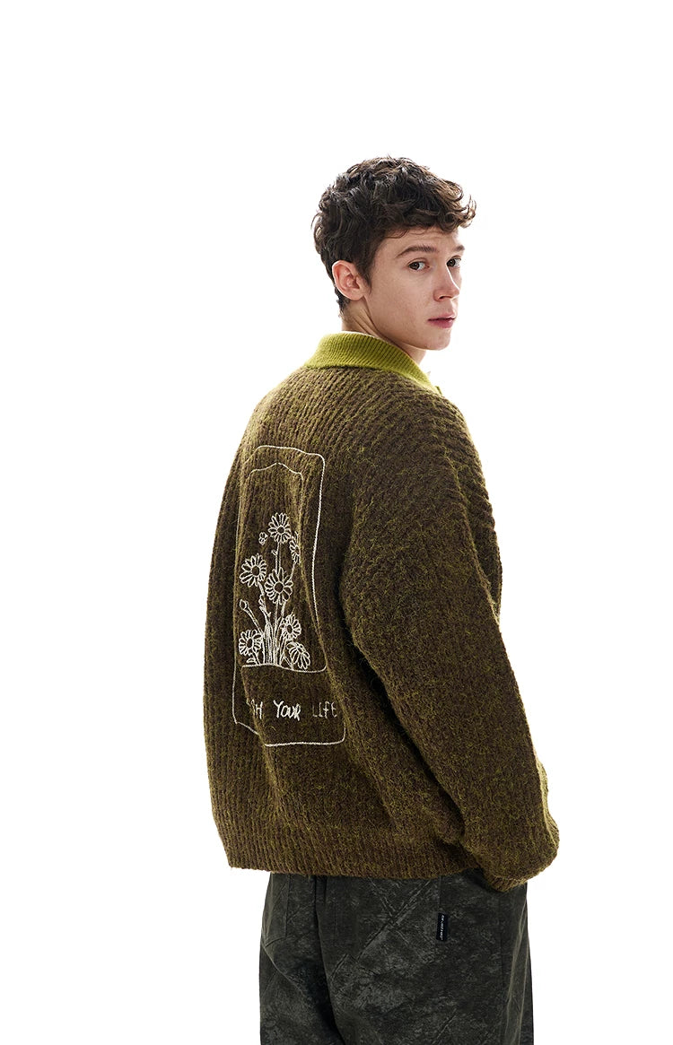 Pullover Polo Knit Sweater