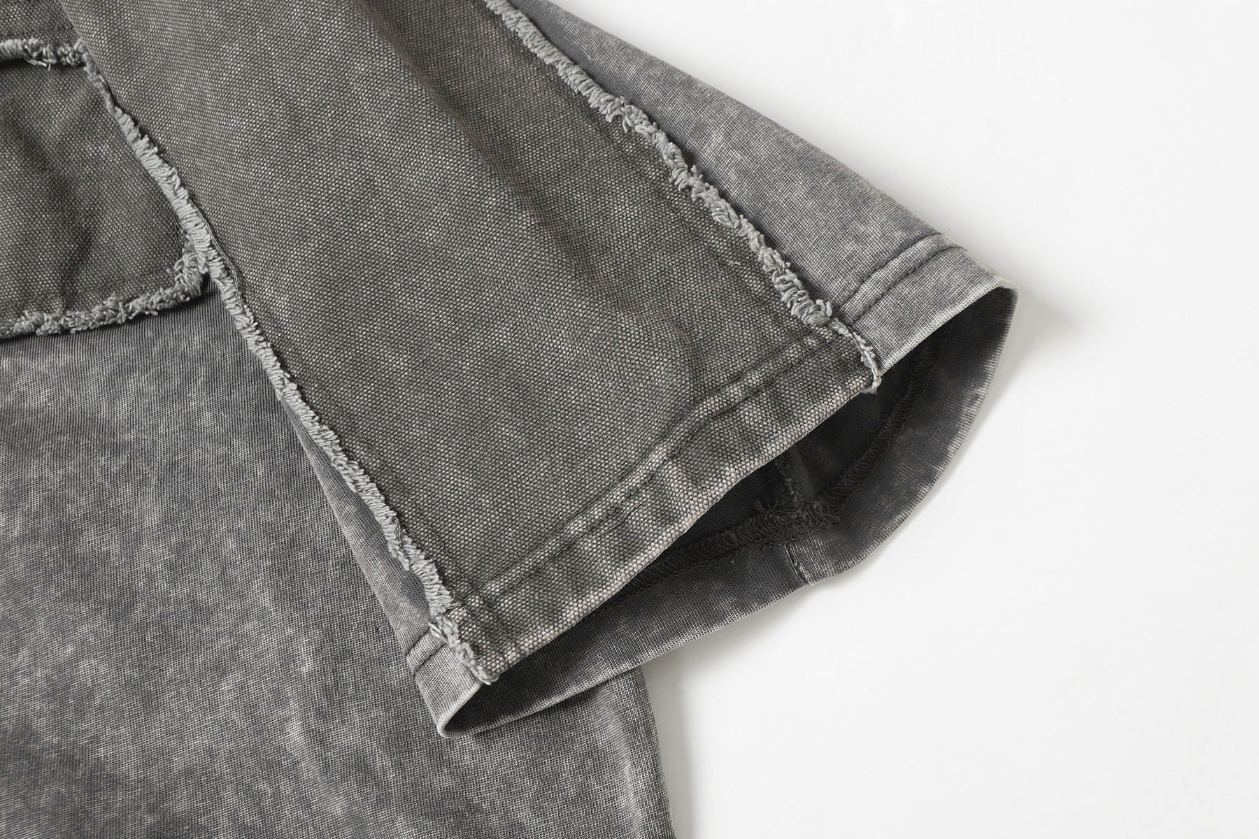 Washed Mock Neck Pocket Short Sleeve T-Shirt