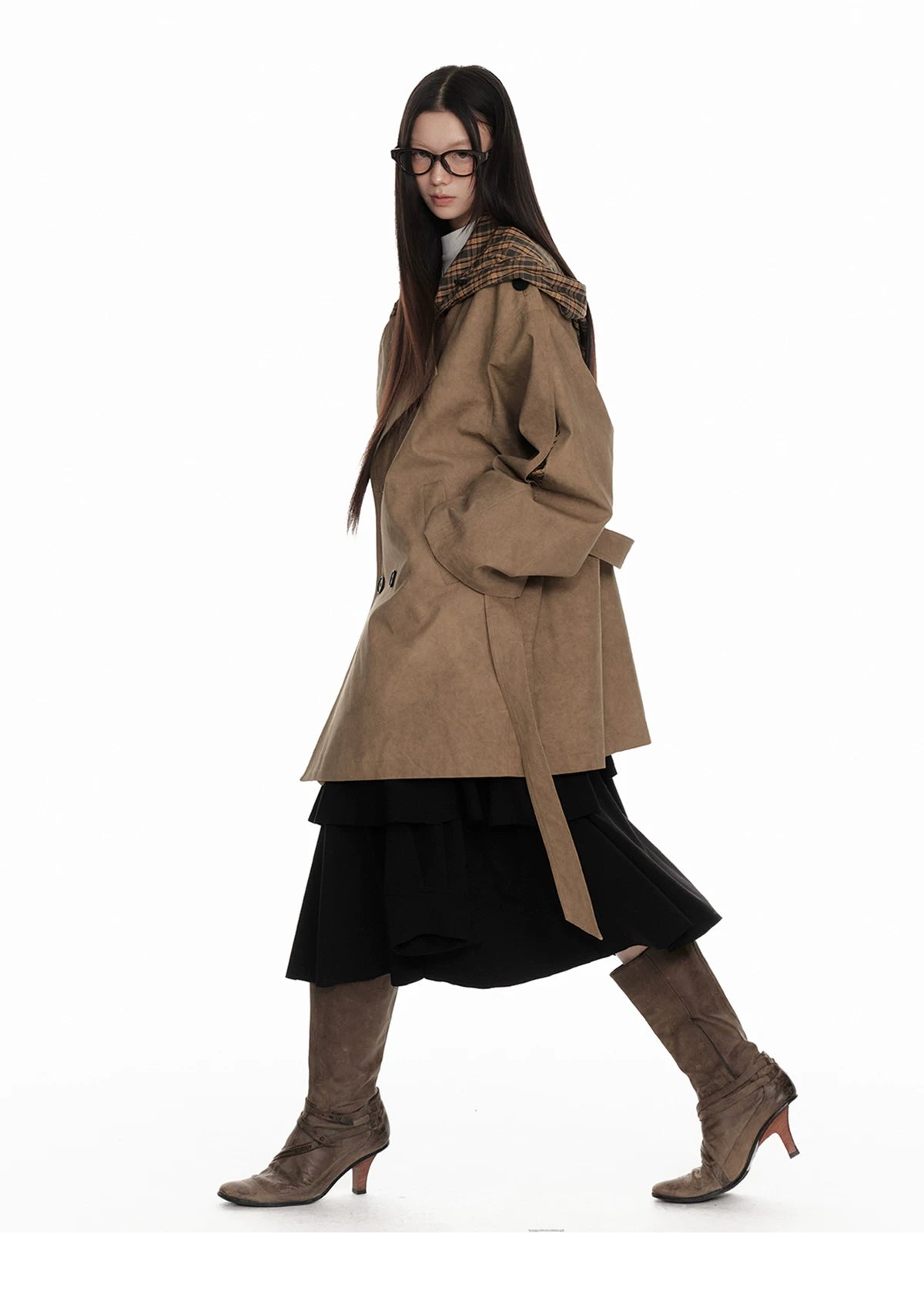 Textured Hooded Lining Jacket