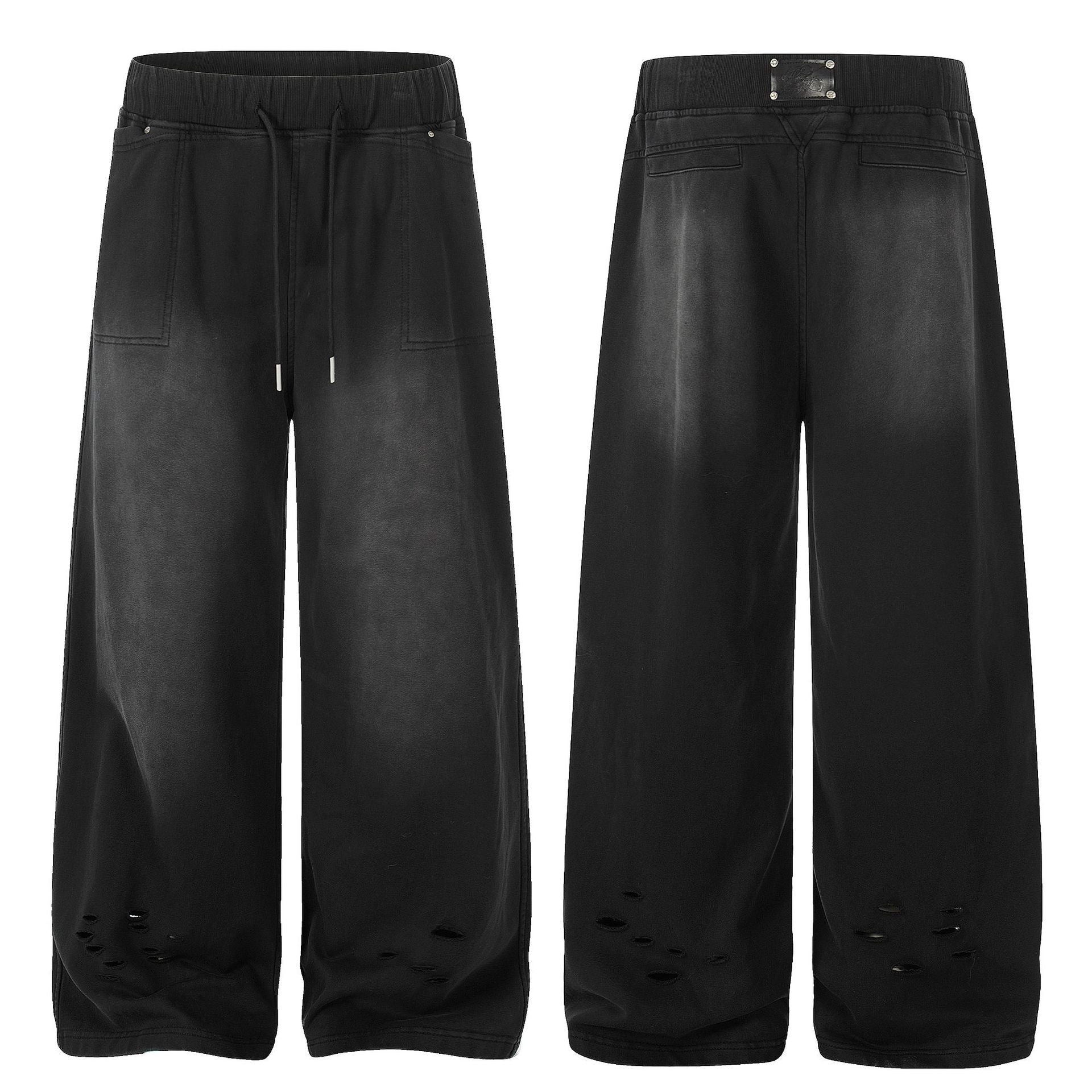 Deconstruction Washed Dirty Curved Sweatpants