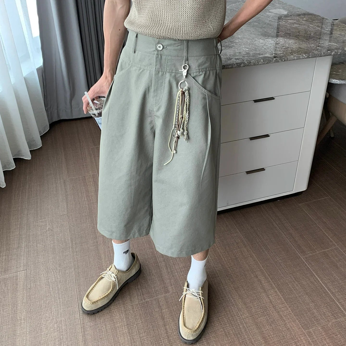 Lightweight Straight Wide Leg Short