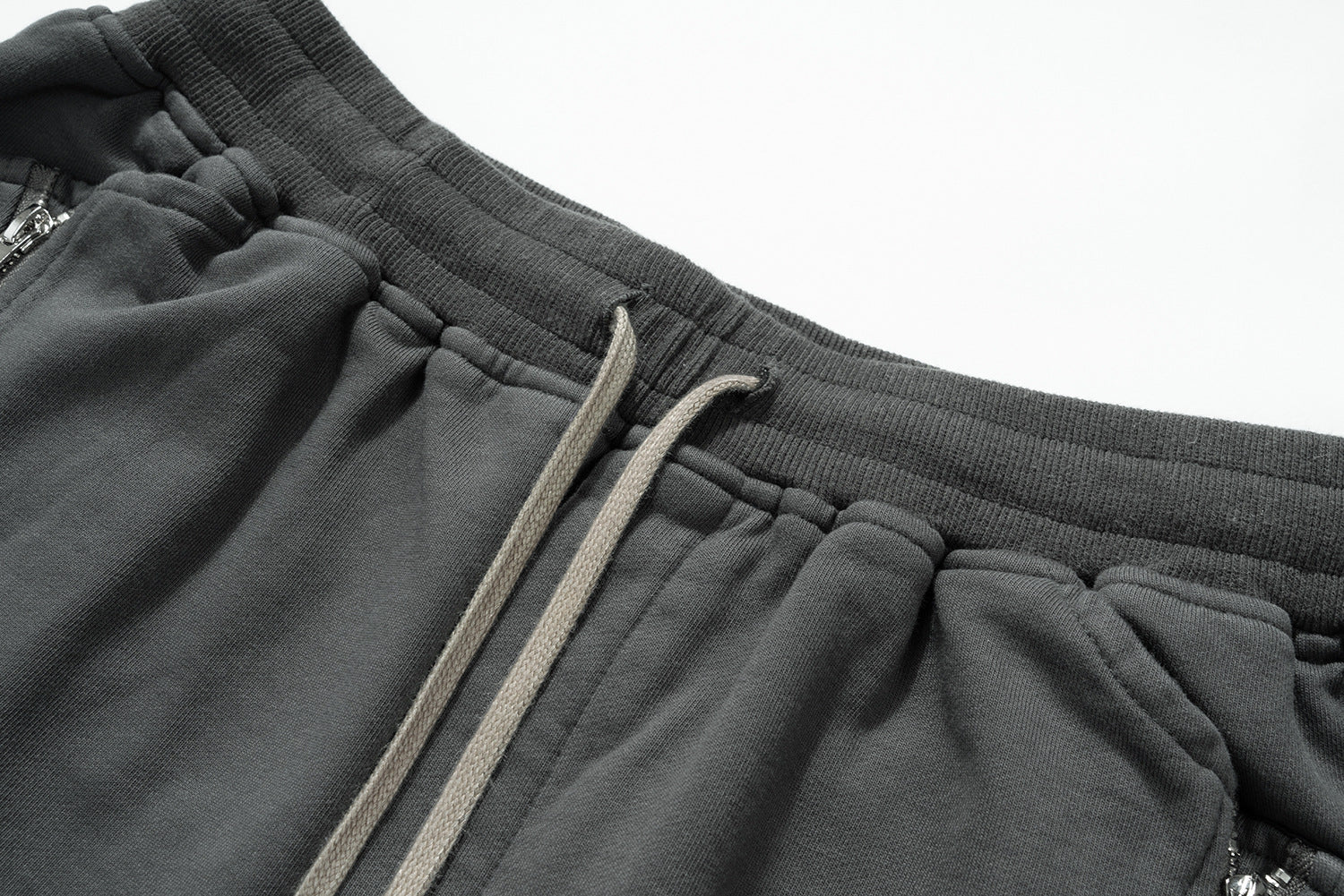 Drawstring Zipper Short Pants