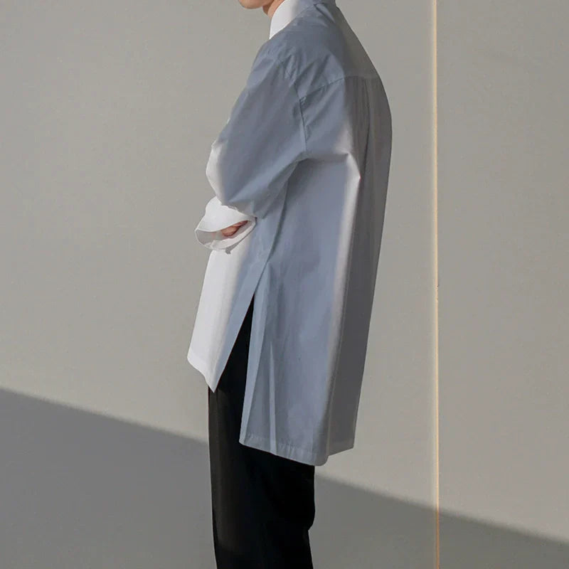 Oversize Side Slit Long Sleeve Shirt