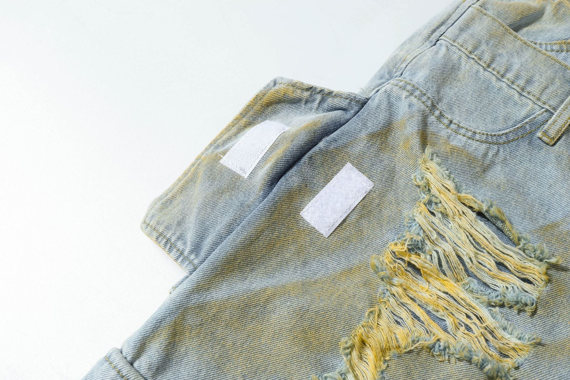 Washed Damage Denim Jort