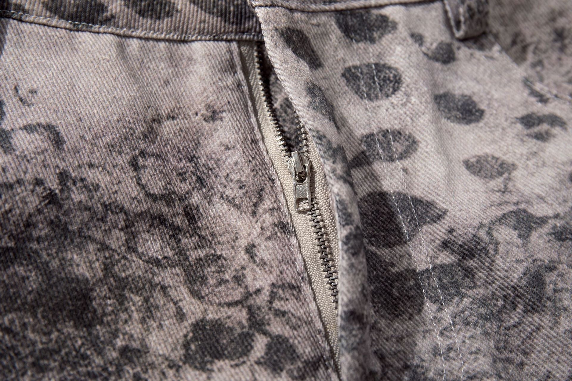 Camo Cross Graphic Denim Shorts