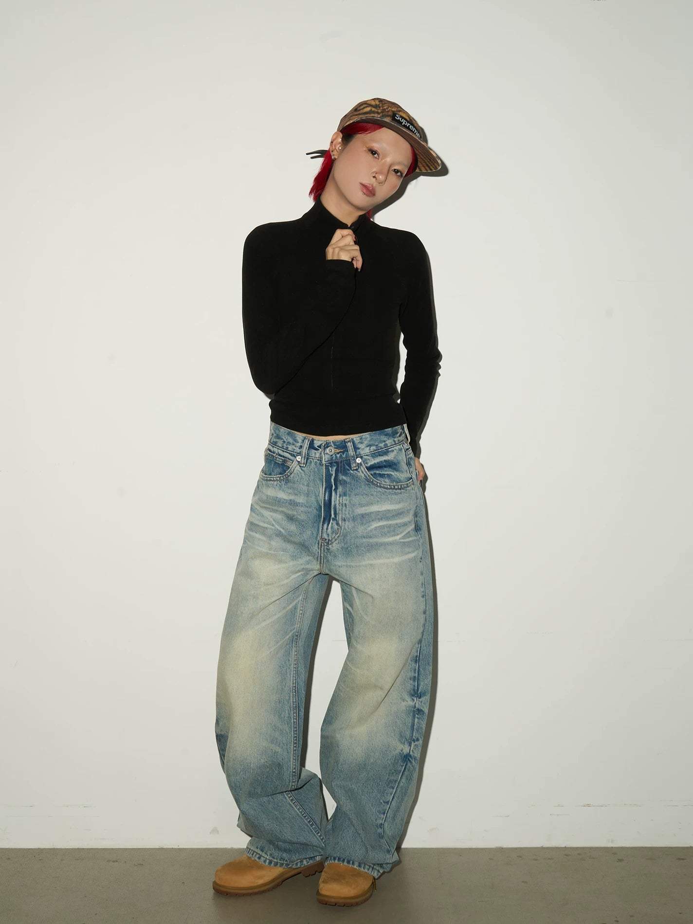 Half Zip Fitted Long Sleeve T-Shirt