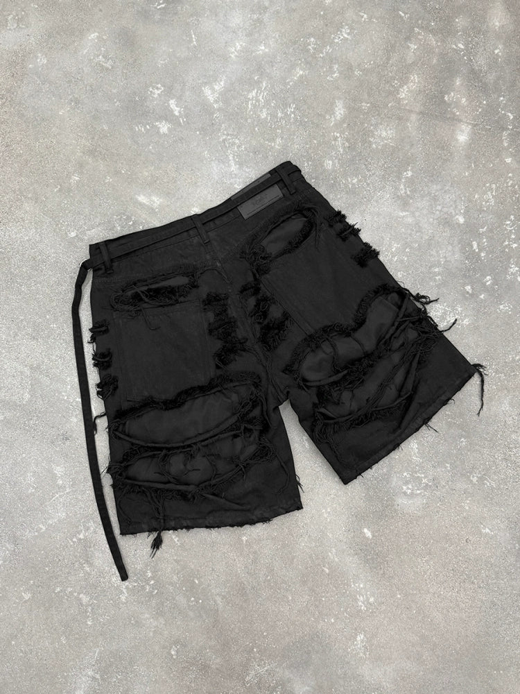 Torn Destroyed Washed Denim Short Jeans