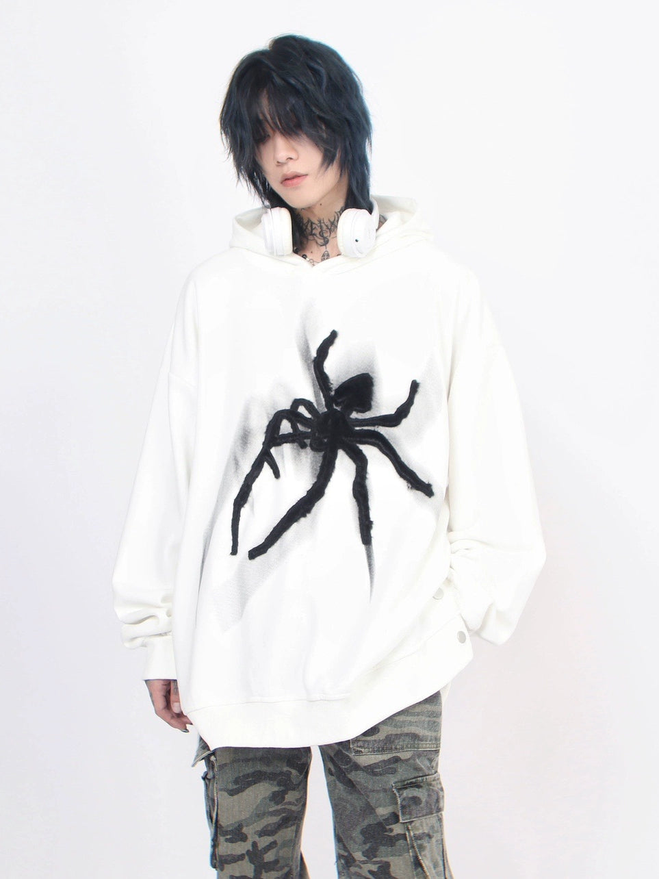 Vintage High Street Spider Embroidery Hoodie