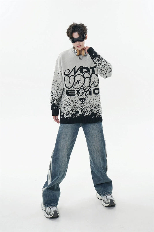Graffiti Fade Printed Sweater