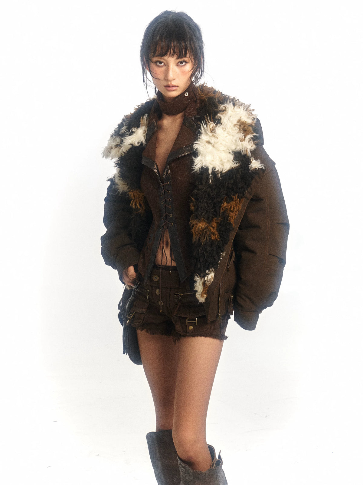 Animal Design Thick Sherpa Oversize Jacket