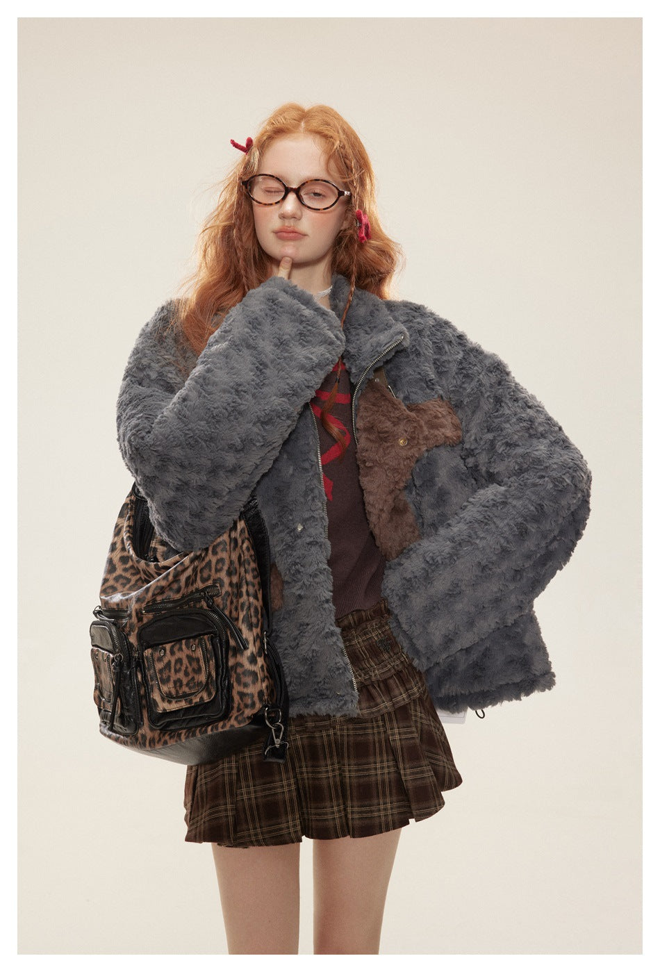 Plush Patchwork Fur Jacket