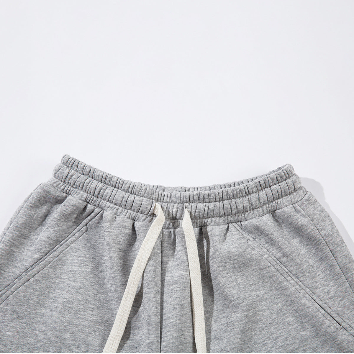 Sporty Curved Pleats Wide Leg Sweatpants
