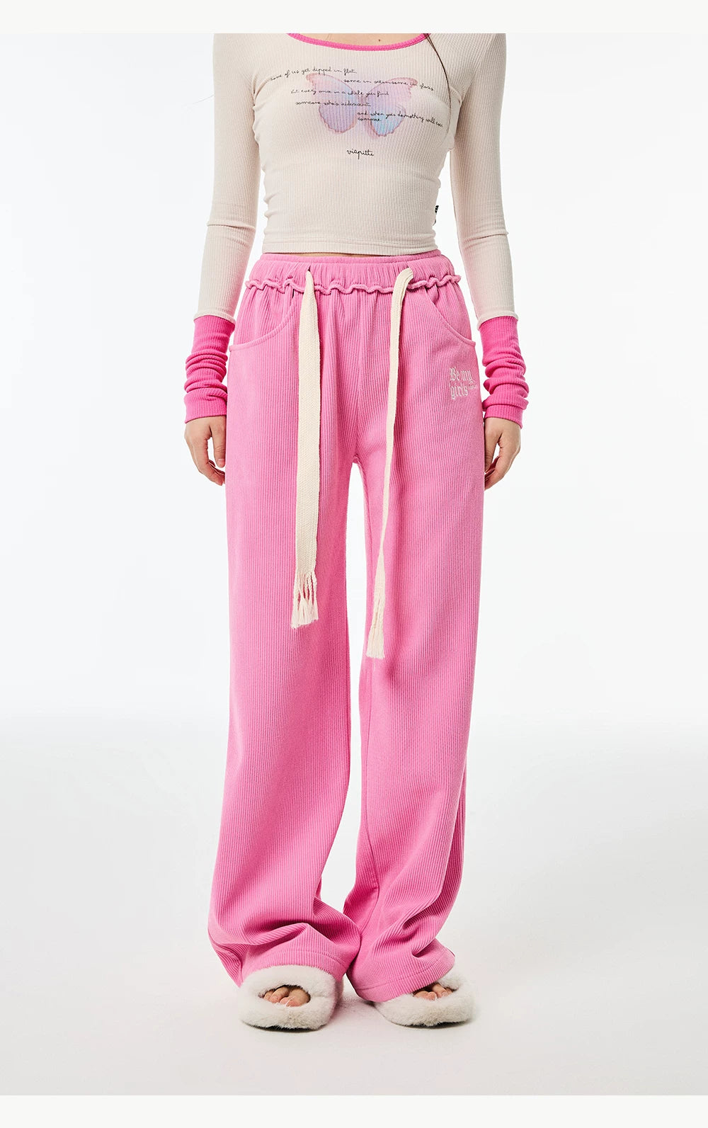 High Waist Sporty Straight Sweatpants