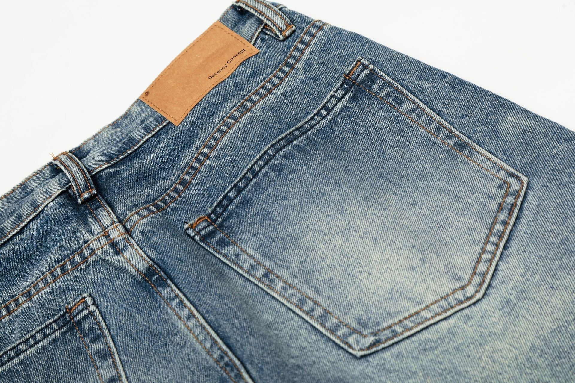 Paint Splatter Curved Denim Jeans