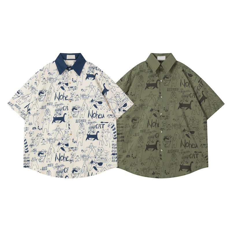 T-shirt d'été à motif dessin animé rétro japonais