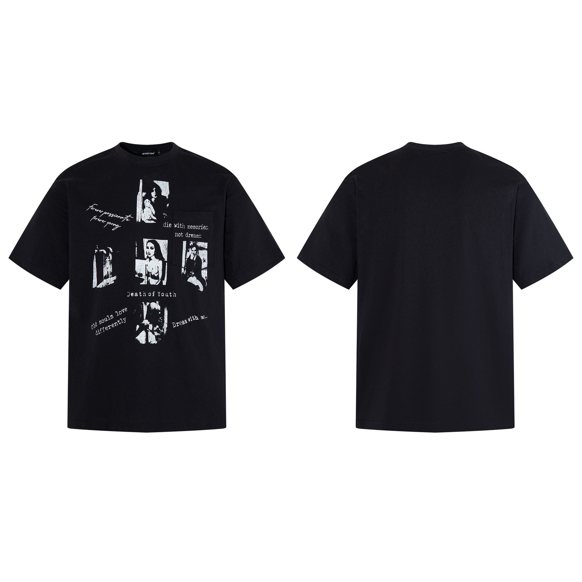 Portrait Letter Print Short Sleeve T-Shirt