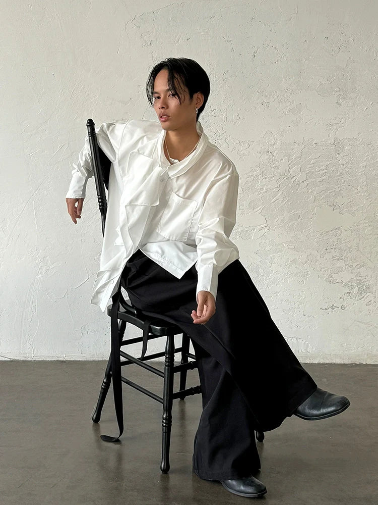 French Ruffle Long Sleeve Shirt