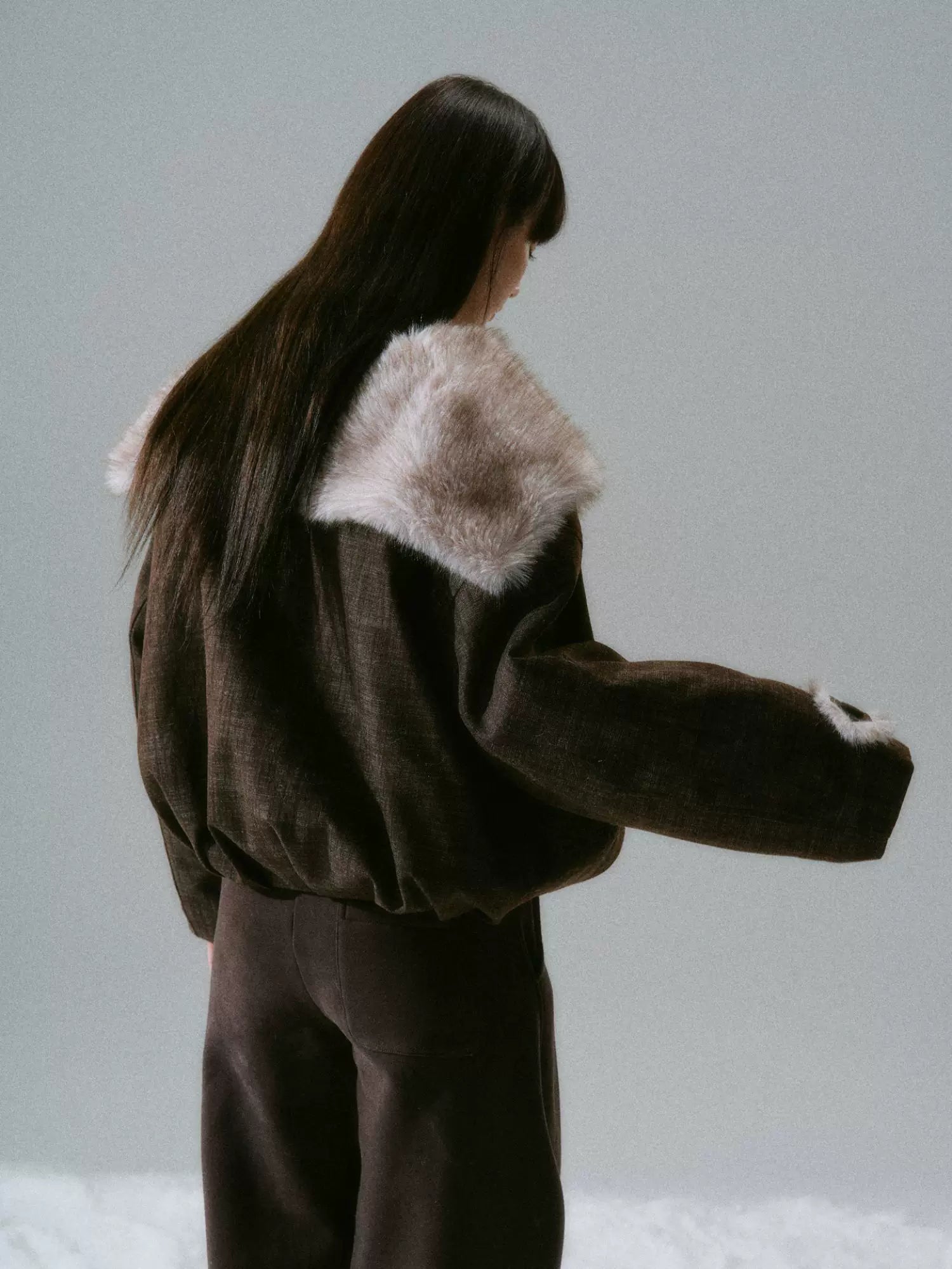 Plush Flower Bud Short Jacket
