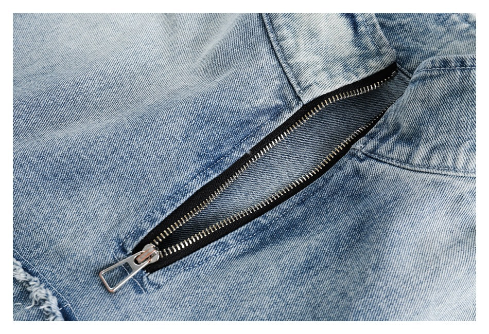 Sweat-shirt ample en denim délavé