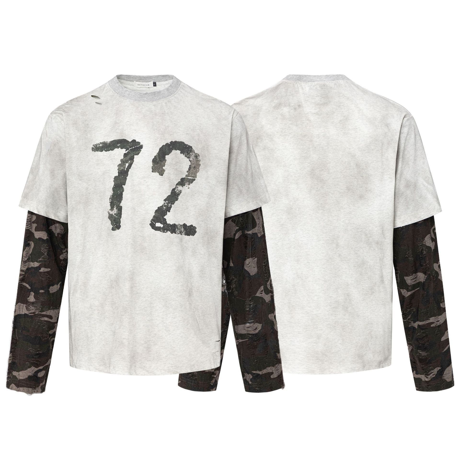 Fake Layered Letter Print Oversize Long Sleeve T-Shirt