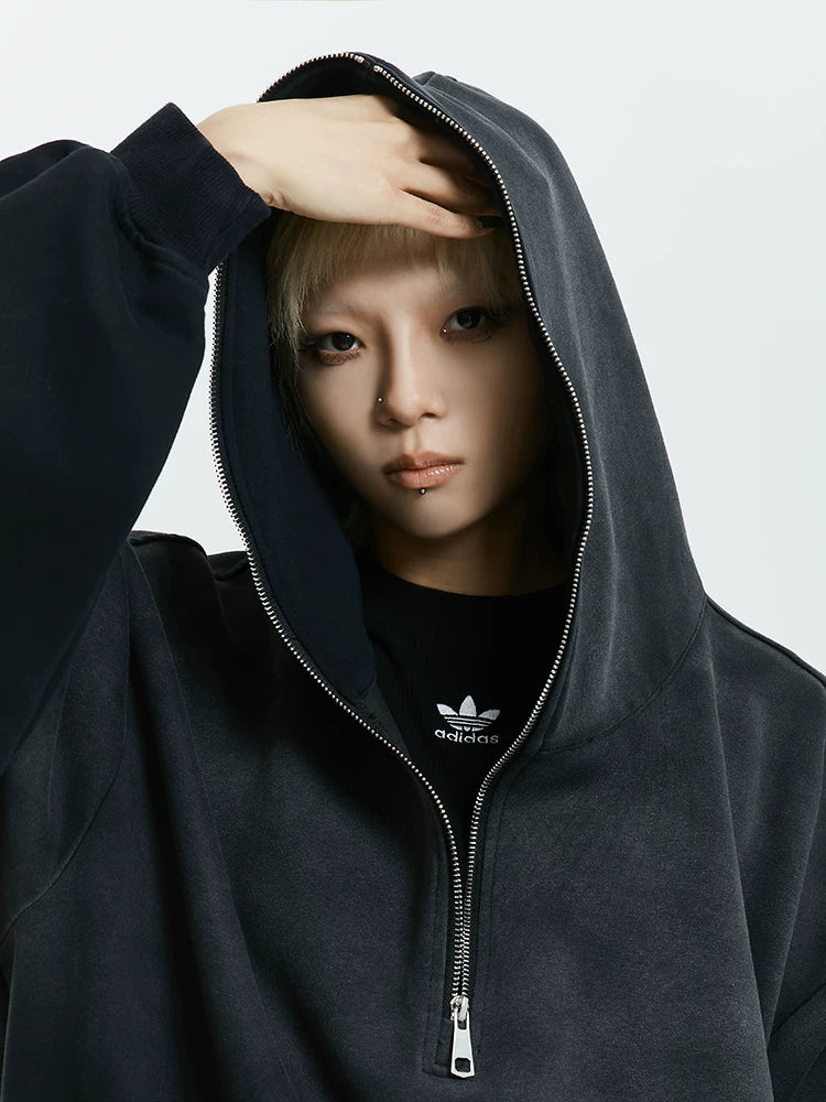 Gradient Half Zip Oversize Hoodie