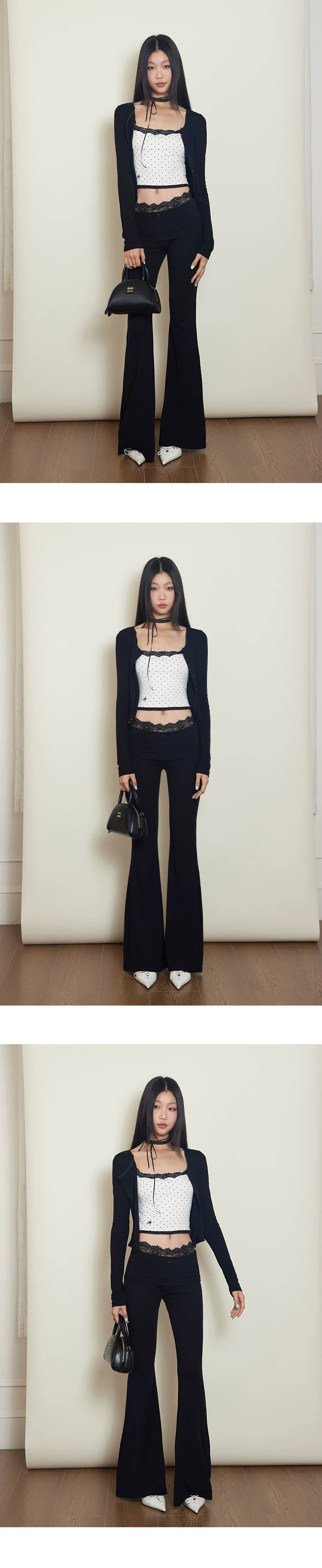 Slim Fit Cardigan & Micro Flare Pants Setup