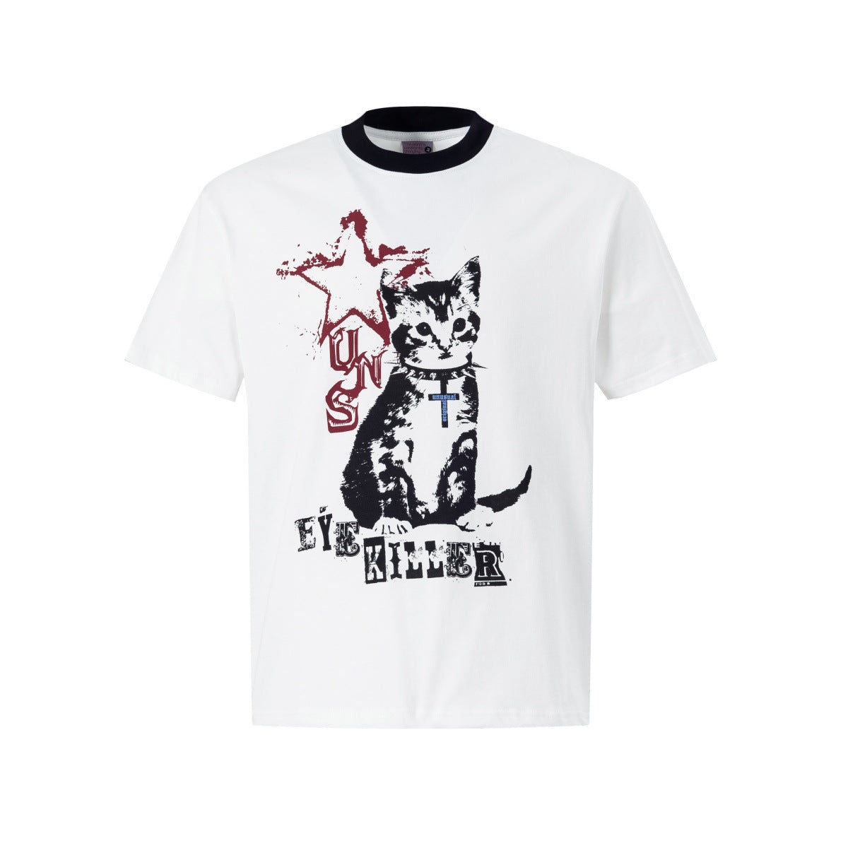 Painting Cat Graphic Short Sleeve T-Shirt