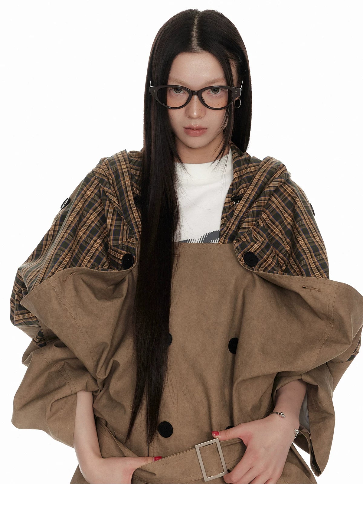 Textured Hooded Lining Jacket