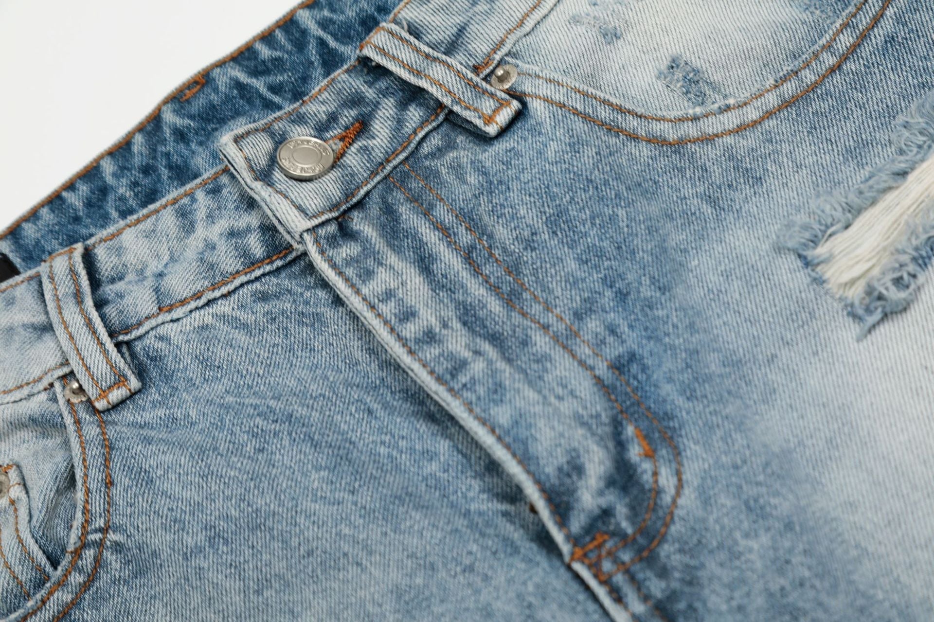 Washed Damage Flare Denim Jeans