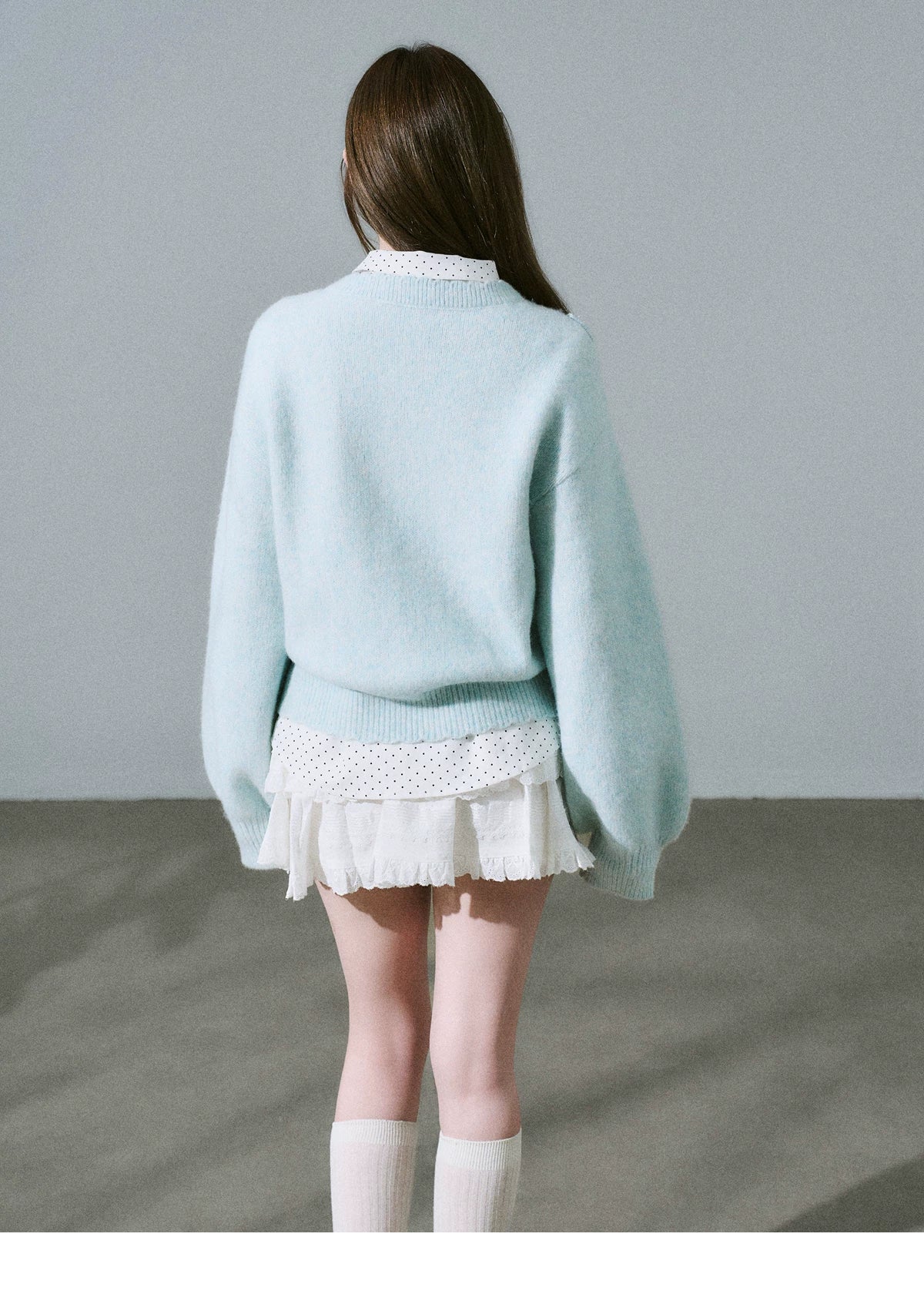 Moonlight Silhouette Bow Detail Wool Knit Cardigan