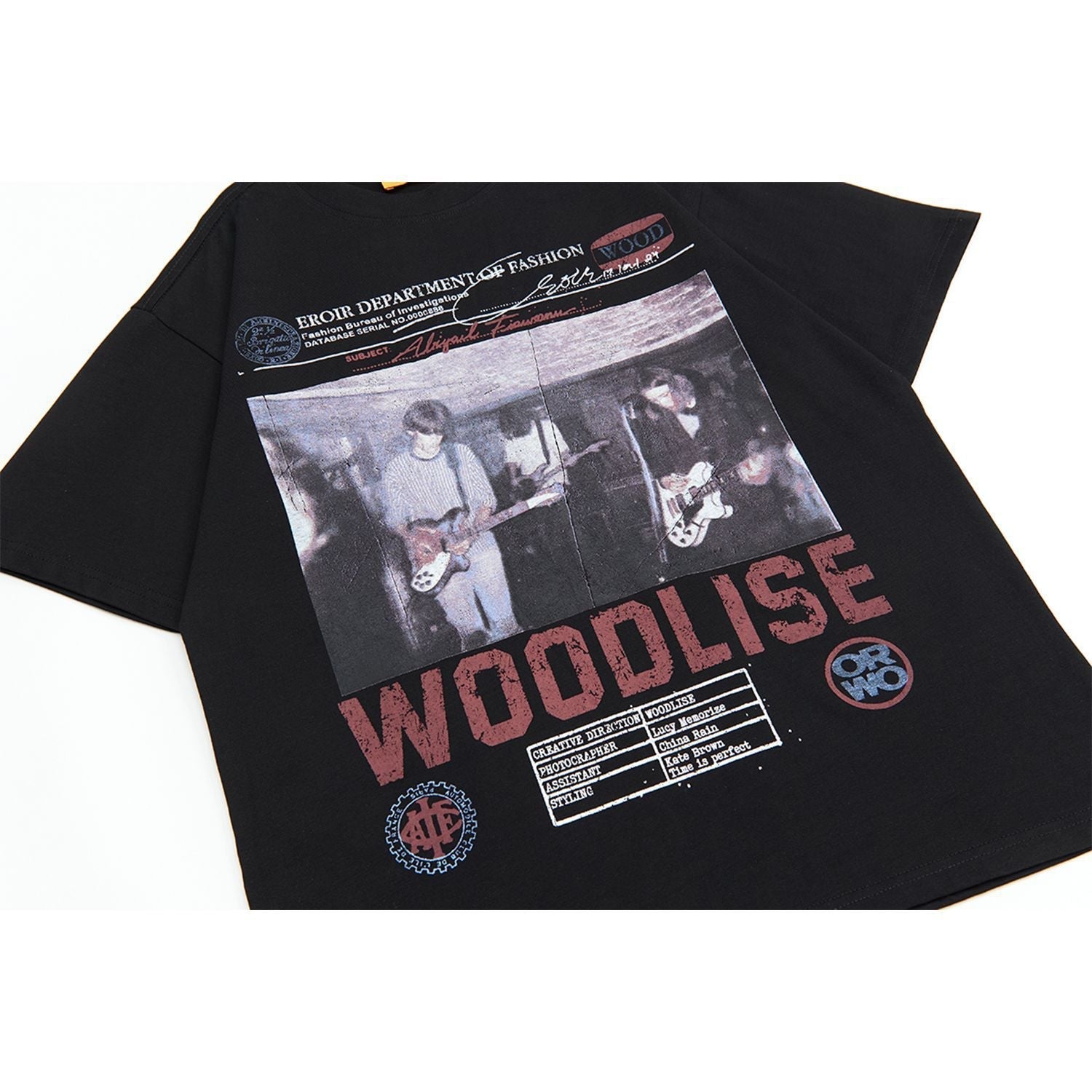 Band Print Oversize Short Sleeve T-Shirt