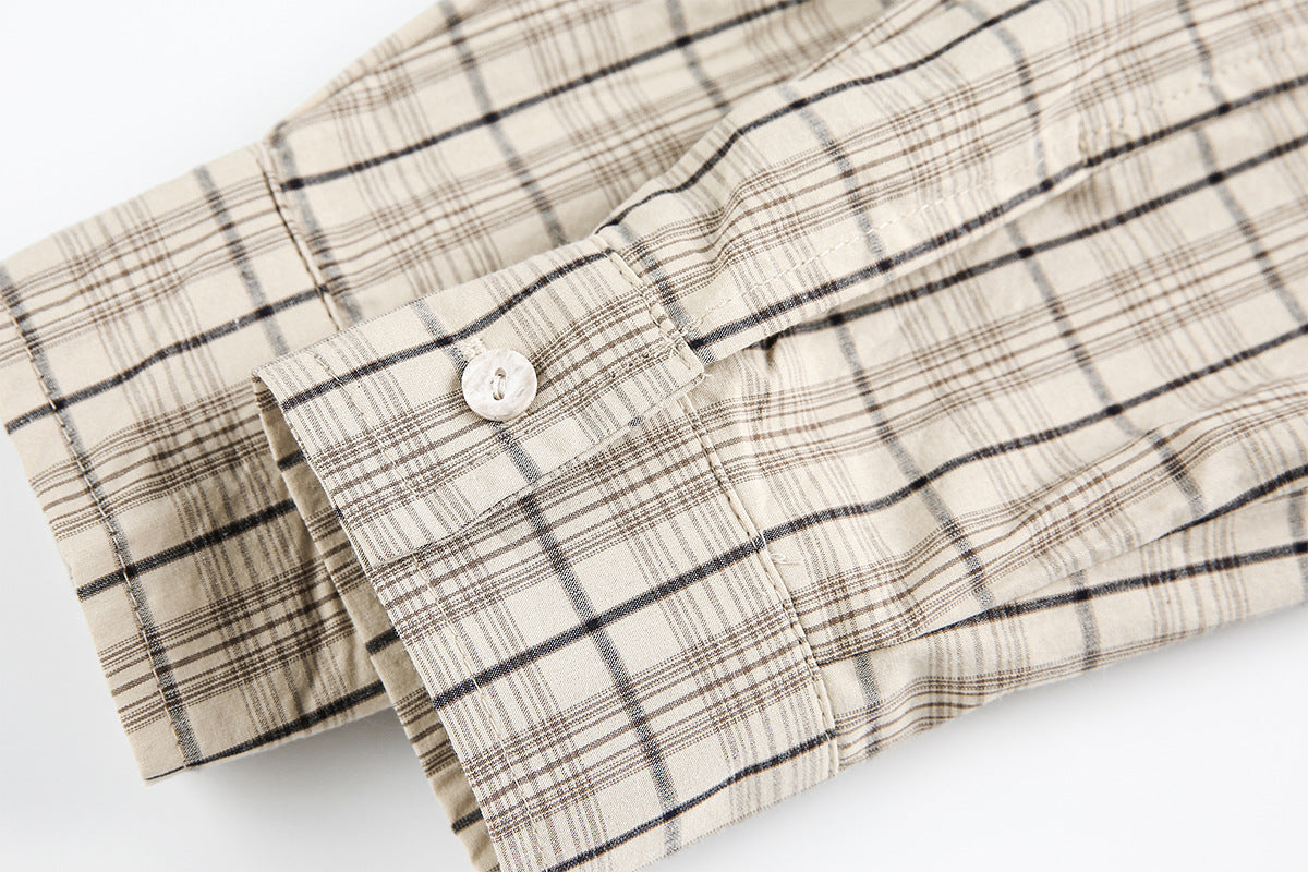 Plaid Letter Print Long Sleeve Shirt