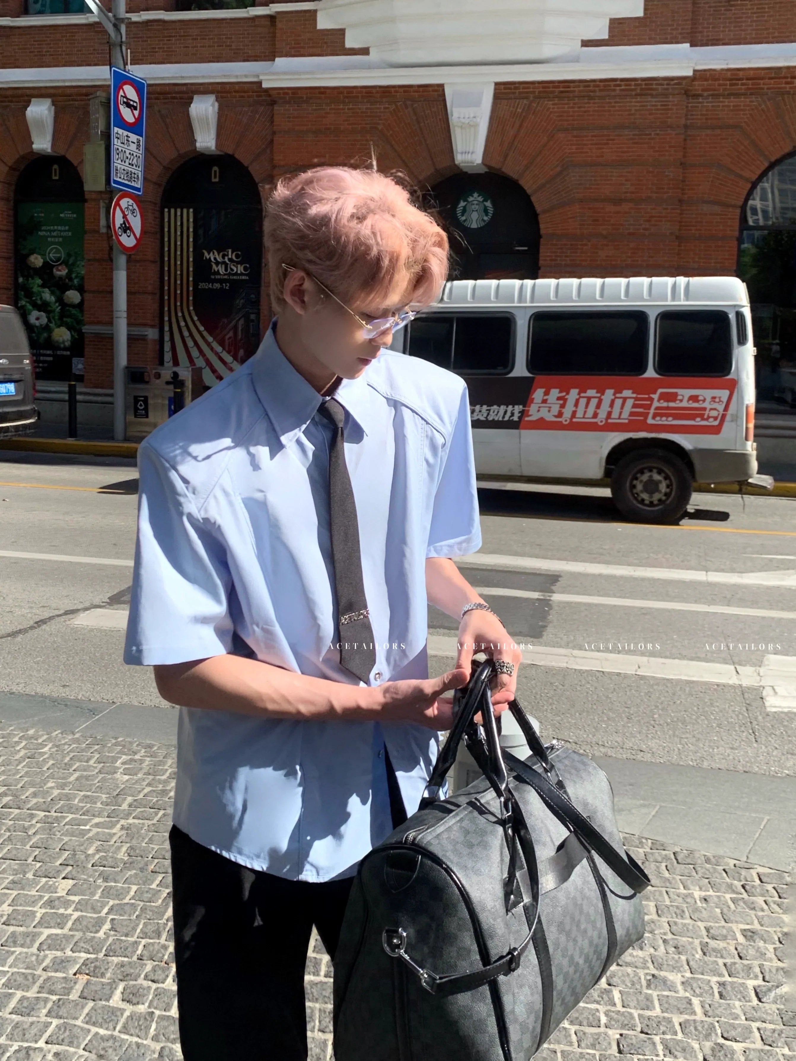 Structured Shoulder Short Sleeve Shirt