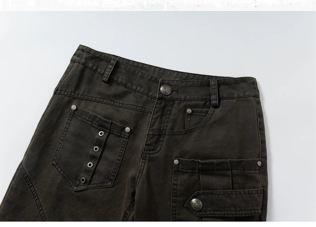 Wrinkle Washed Flare Suede Pants