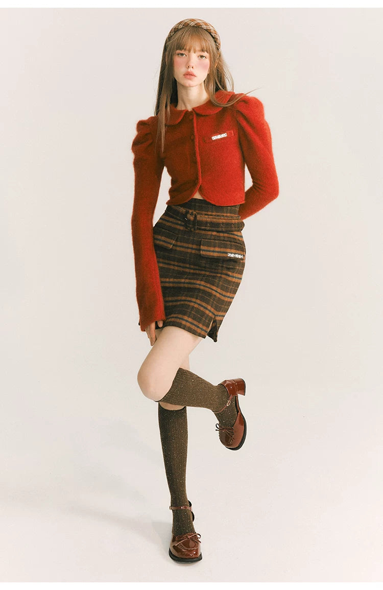 Plaid Wool Skirt