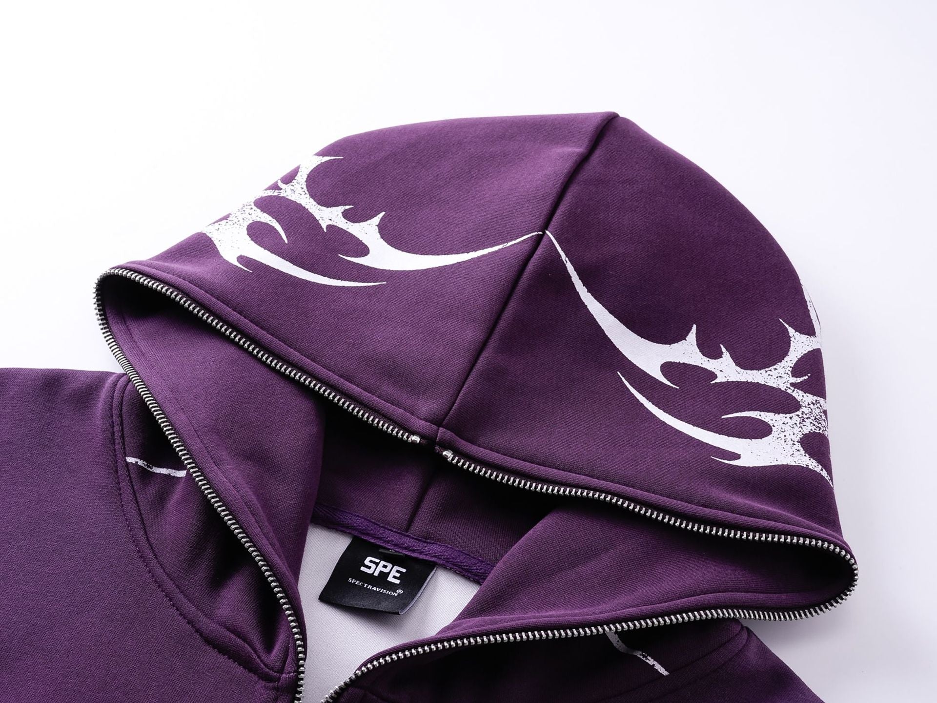 Letter Tribal Print Zipper Hoodie