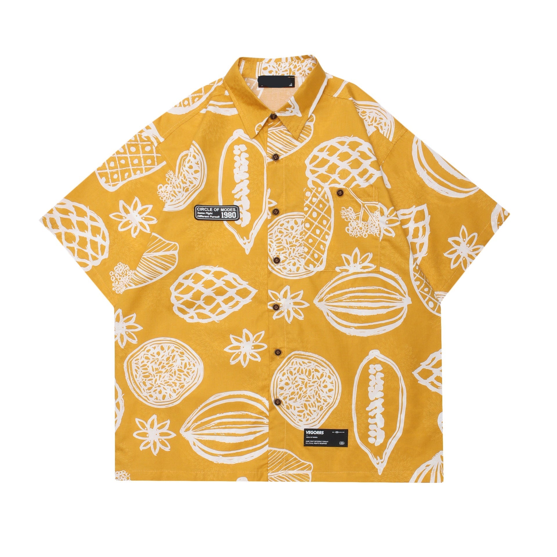 Hawaiian Graffiti Flower Prints Shirt - MADXMARX