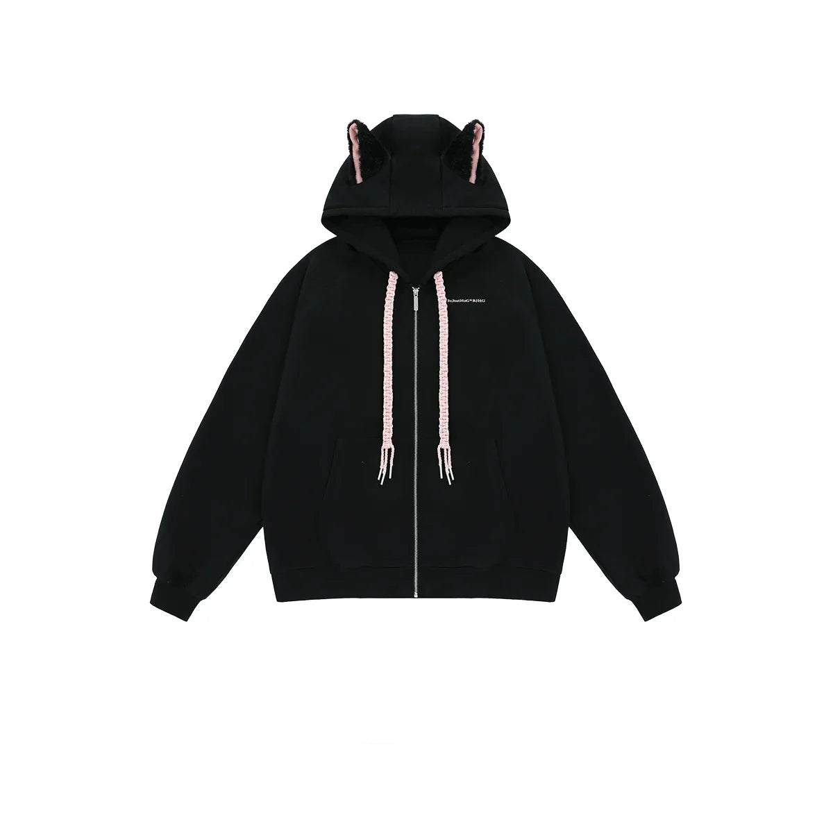 오버사이즈 헤비웨이트 애니멀 지퍼 후드 티셔츠