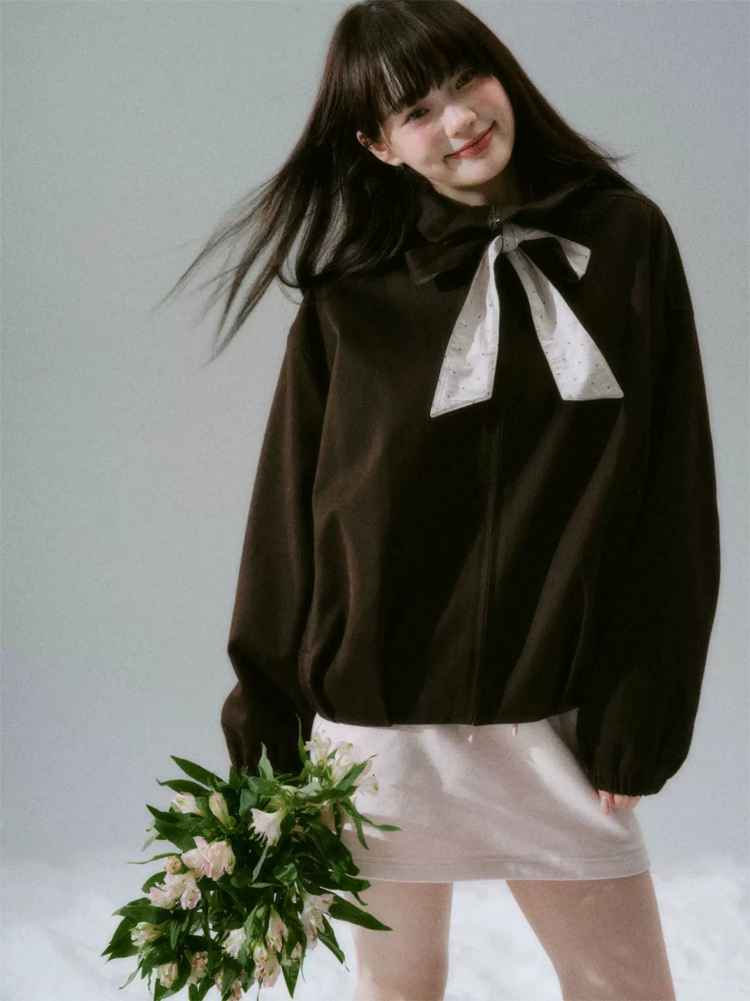 Bow Tie Collar Oversize Jacket
