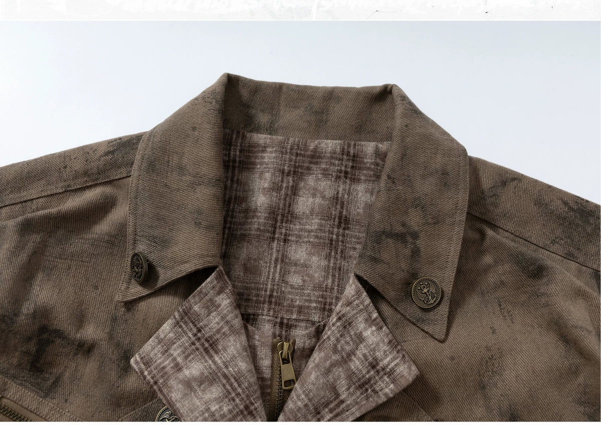Patchwork Plaid Punk Work Jacket